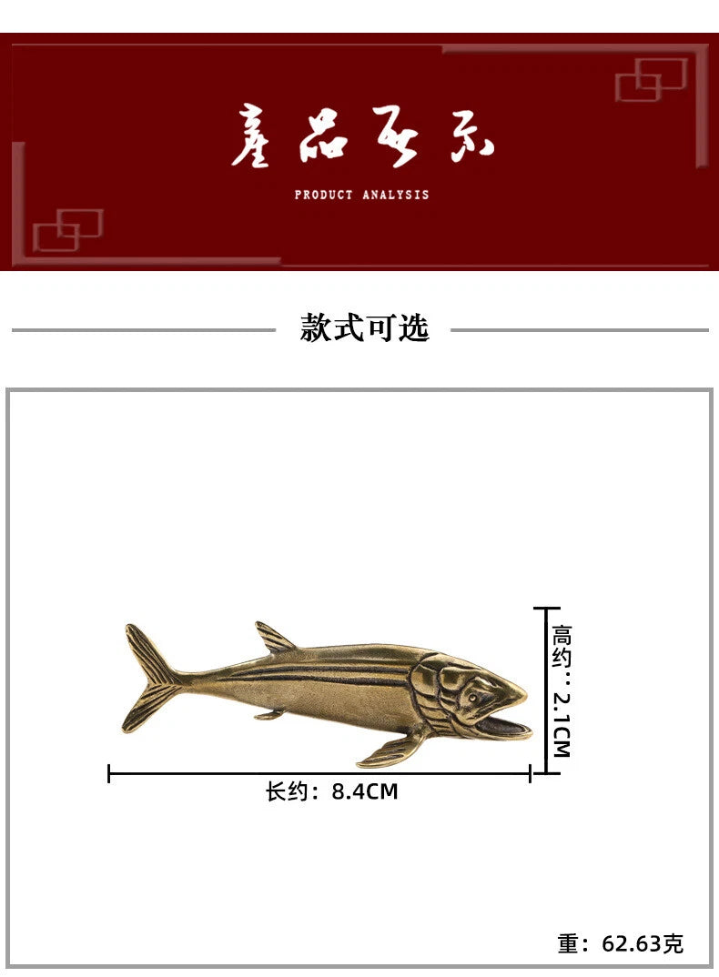 Solid Brass Leedsichthys Figurine Small Statue Home Ornament Collectibles Gifts 07FC0E-D4 - KOEEK