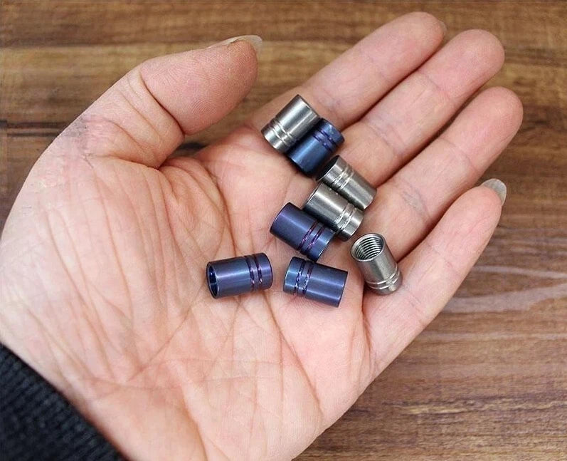 4PCS Titanium Alloy Universal Tire Valve Dust Cap Air Nozzle Cap for Car Bicycle 07FC0E-D4 - KOEEK
