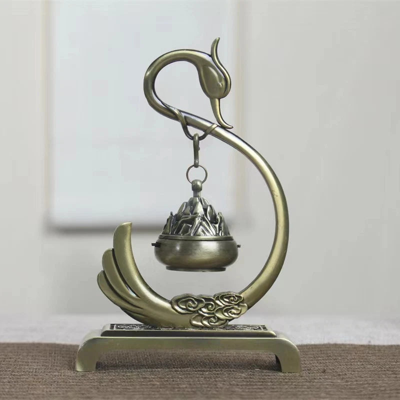 Small Hanging Boshan Incense Burner Chinese Style Craft Indoor Decor Censer 07FC0E-D4 - KOEEK