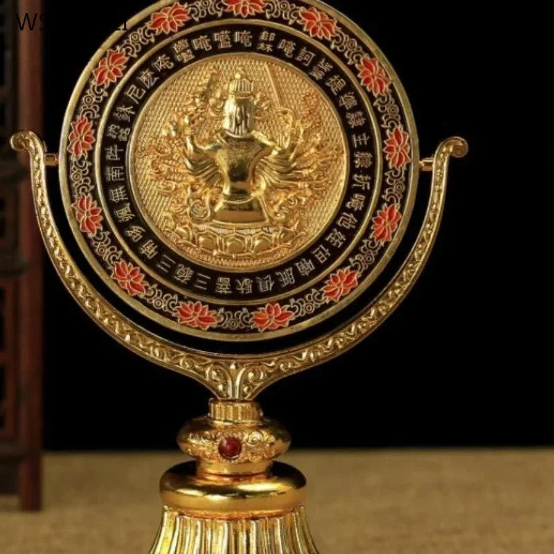 16cm Copper Enamel Mirror Tibetan Tantric Buddhism Supplies Feng Shui Decoration 07FC0E-D4 - KOEEK