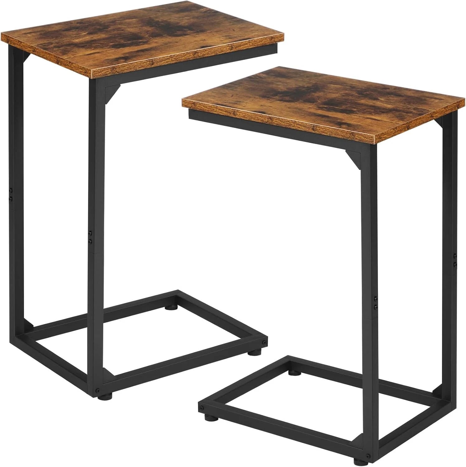 C Shaped End Tables, TV Trays Set of 2 for Living Room, Slide Under Couch Table 07FC0E-D4 - KOEEK