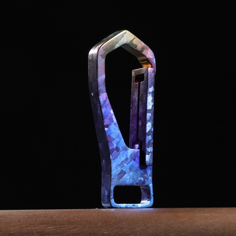 Titanium Carabiner Keychain Clip Car Key Chain Fob Key Ring Holder Organizer EDC 07FC0E-D4 - KOEEK