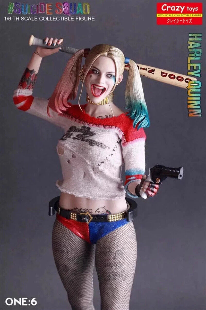 US NOW ! 1/6 Suicide Squad Harley Quinn Figure Scale Real Clothes PVC Statues 07FC0E-D4 - KOEEK