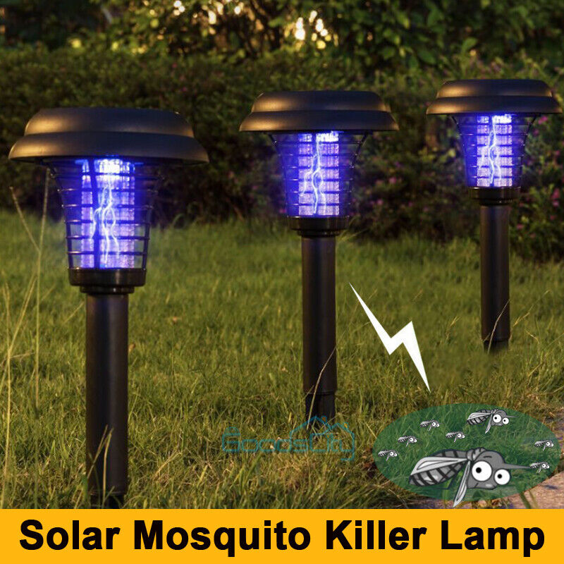 new 2 4 Solar Fly Zapper Mosquito Bug Insect Killer LED Light Trap Pest Control Lamp