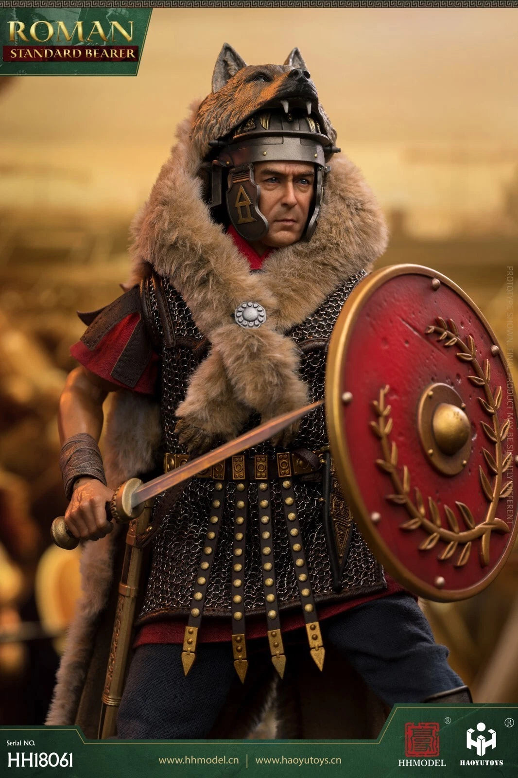 HAOYUTOYS HH18061 1/6 Imperial Legion Rome Flagman Armor Soldier Action Figures 07FC0E-D4 - KOEEK