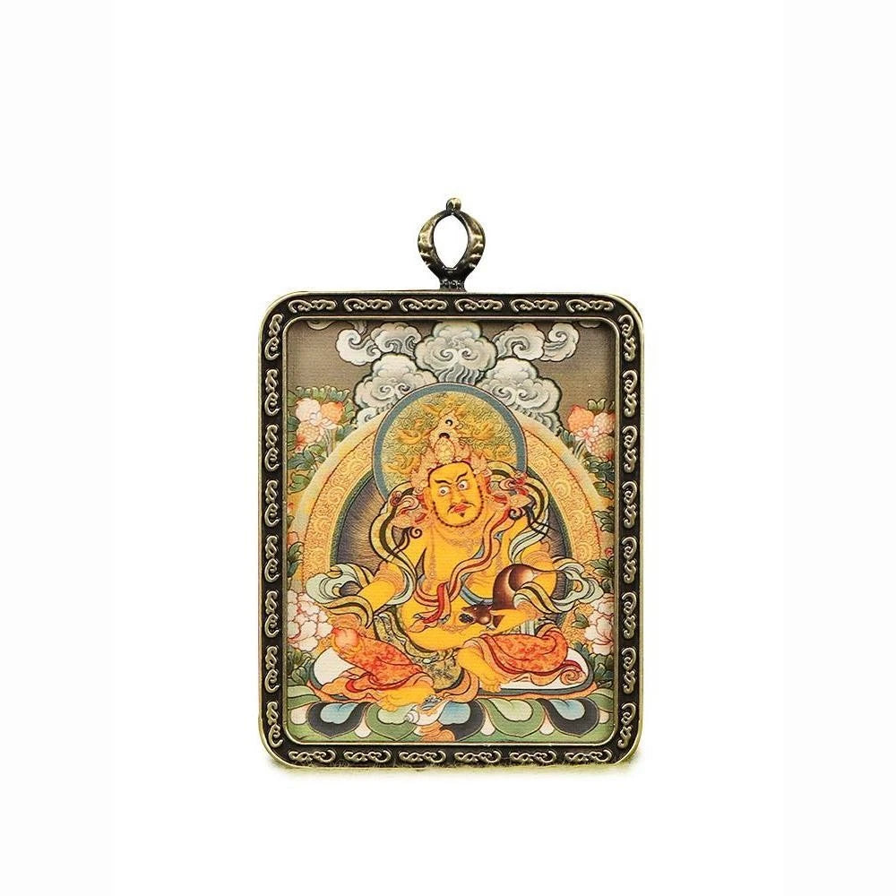 Brass Tibetan Amulet Jambhala Palden Lhamo Mahakala Thangka Pendant Buddhist 07FC0E-D4 - KOEEK