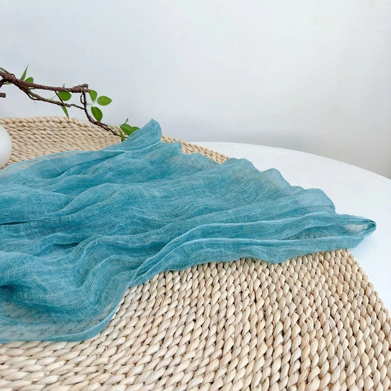 Women Flax Linen Thin Soft Scarf Breathable Summer Shawl Plain Color Scarves 07FC0E-D4 - KOEEK