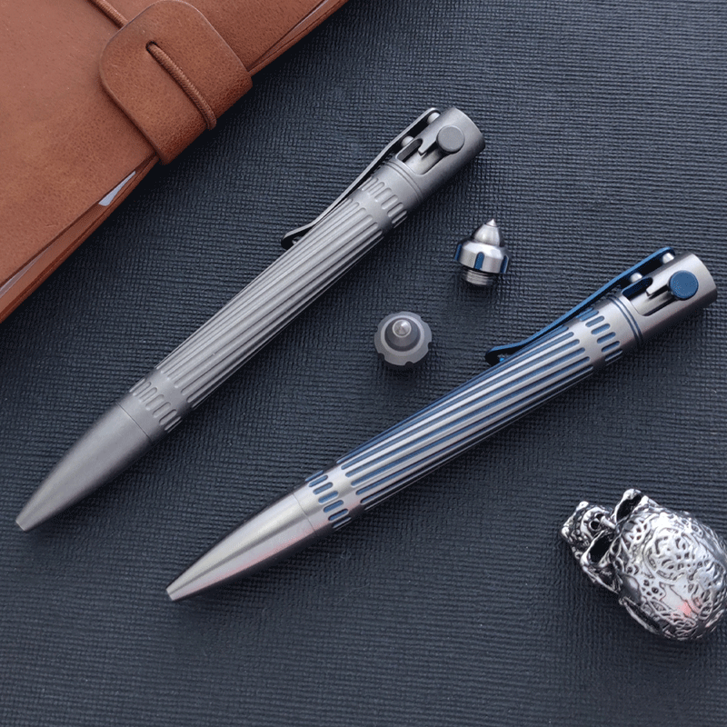 EDC Practical Titanium Alloy Pocket Ballpoint Pen Tactical working signature Pen 07FC0E-D4 - KOEEK