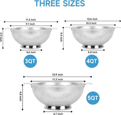 Kitchen strainer, 5 liters, stainless steel strainer with handle 07FC0E-D4 - KOEEK
