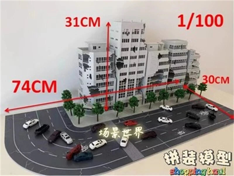 1:144 1:100 Scale City War Damage Building Road DIY Model Scene Toy 07FC0E-D4 - KOEEK