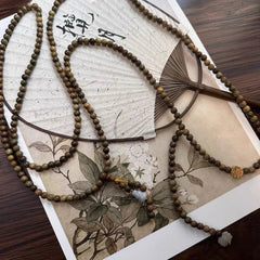 Crossbody Chain Old Sandalwood Multi-use Prayer Beads  Chinese Style Necklace 07FC0E-D4 - KOEEK