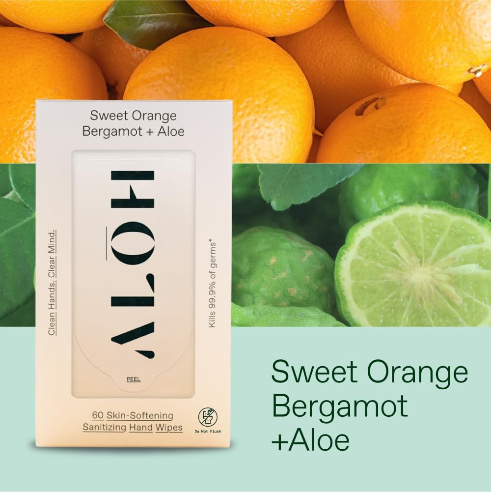 new ALŌH Sweet Orange Bergamot 3 pack 20ct Wipes (60 wipes) 07FC0E-D4 - KOEEK