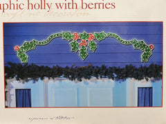 Vtg NWT Noma Christmas Expressions 60" Holographic Holly w/ Berries Lights NOS NOMA - KOEEK