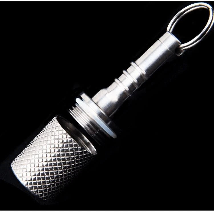 Titanium Pill Holder Case Organizer container Waterproof Portable Keychain EDC 07FC0E-D4 - KOEEK