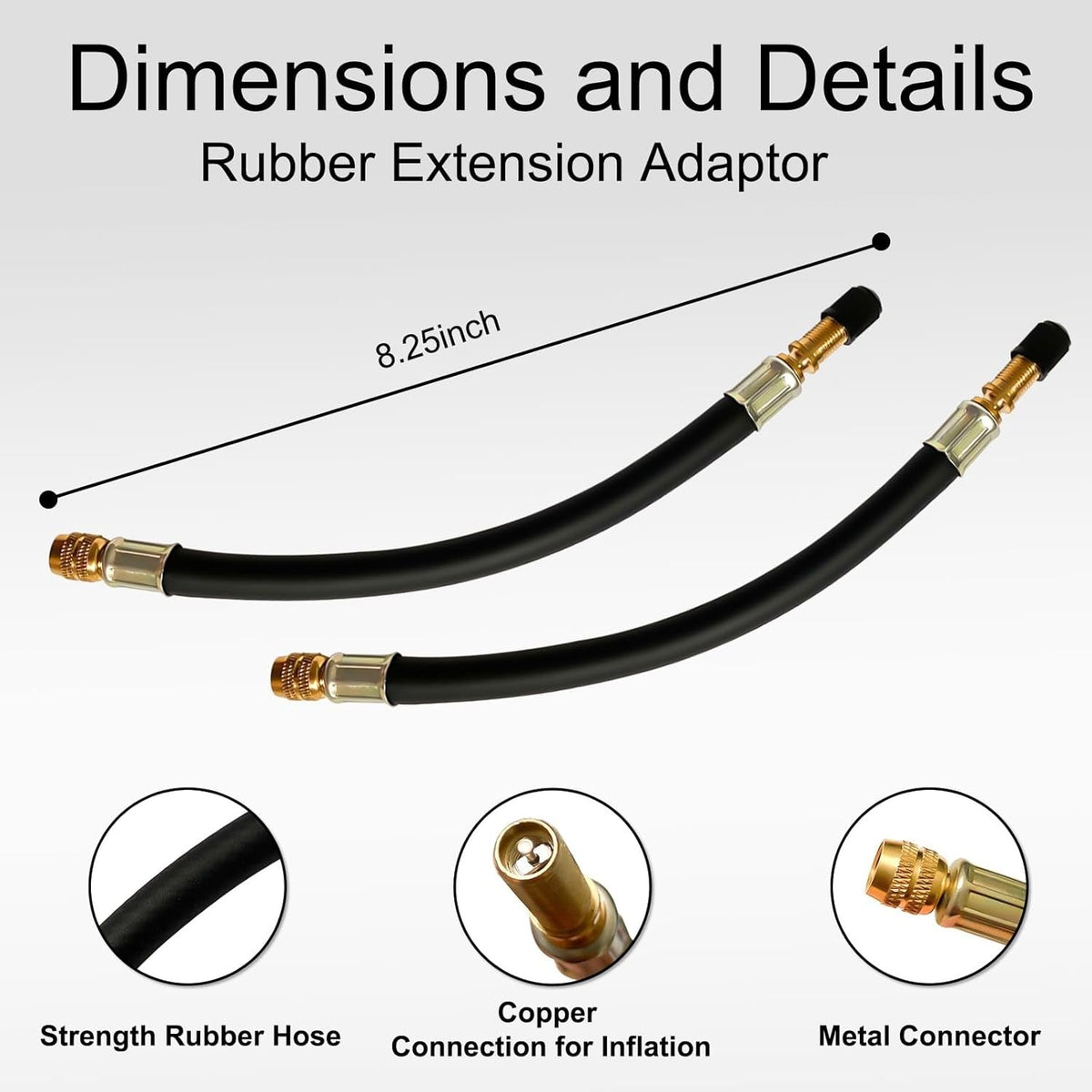 new Valve Stem Extension, 2pcs 8.25 Inch Flexible Tire Extender with 2pcs... 07FC0E-D4 - KOEEK