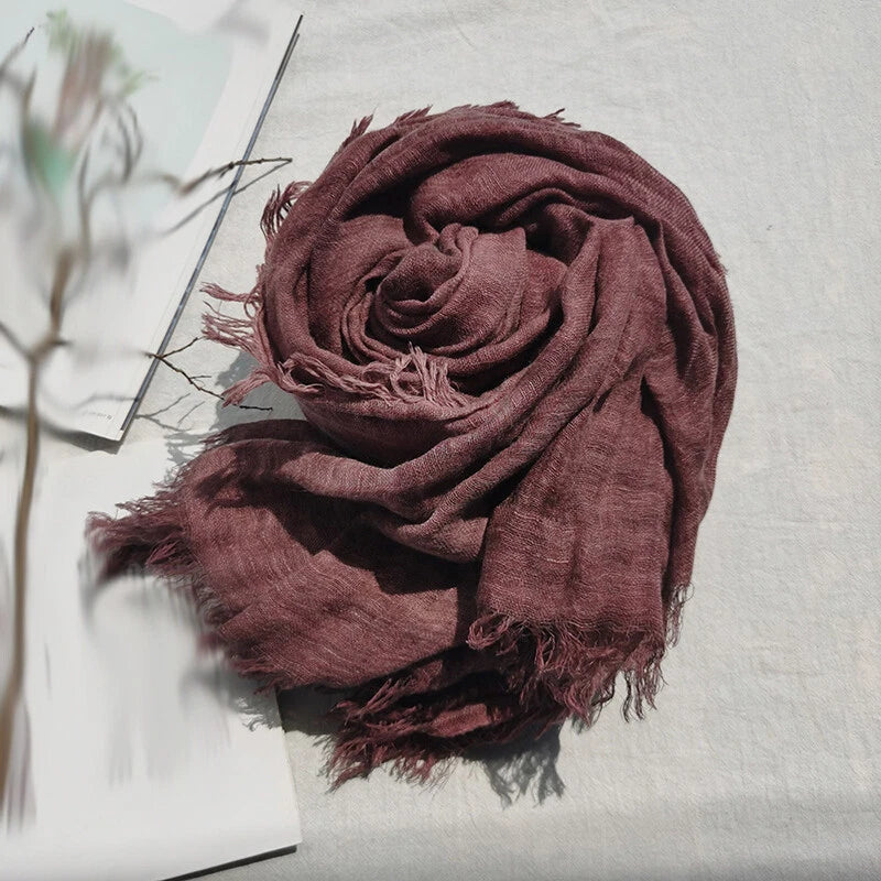 Men Unisex Acrylic Scarves Plain Colors Long Shawl Head Wrap Headscarf Muslim 07FC0E-D4 - KOEEK
