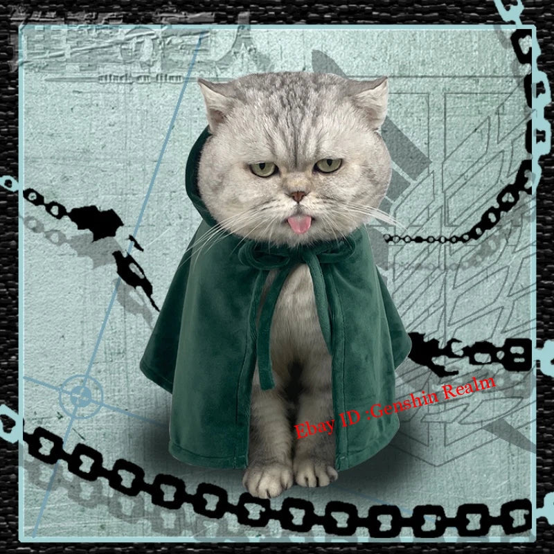 Anime Attack On Titan Cloak Pet Clothes Survey Corps Shawl Cosplay Photo Prop 07FC0E-D4 - KOEEK