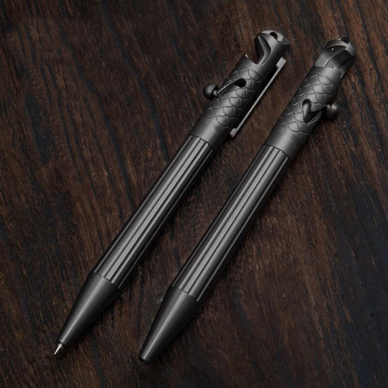 EDC Titanium Pocket Ballpoint Pen Tactical Signature Pen w/ Bottle Opener Tool 07FC0E-D4 - KOEEK
