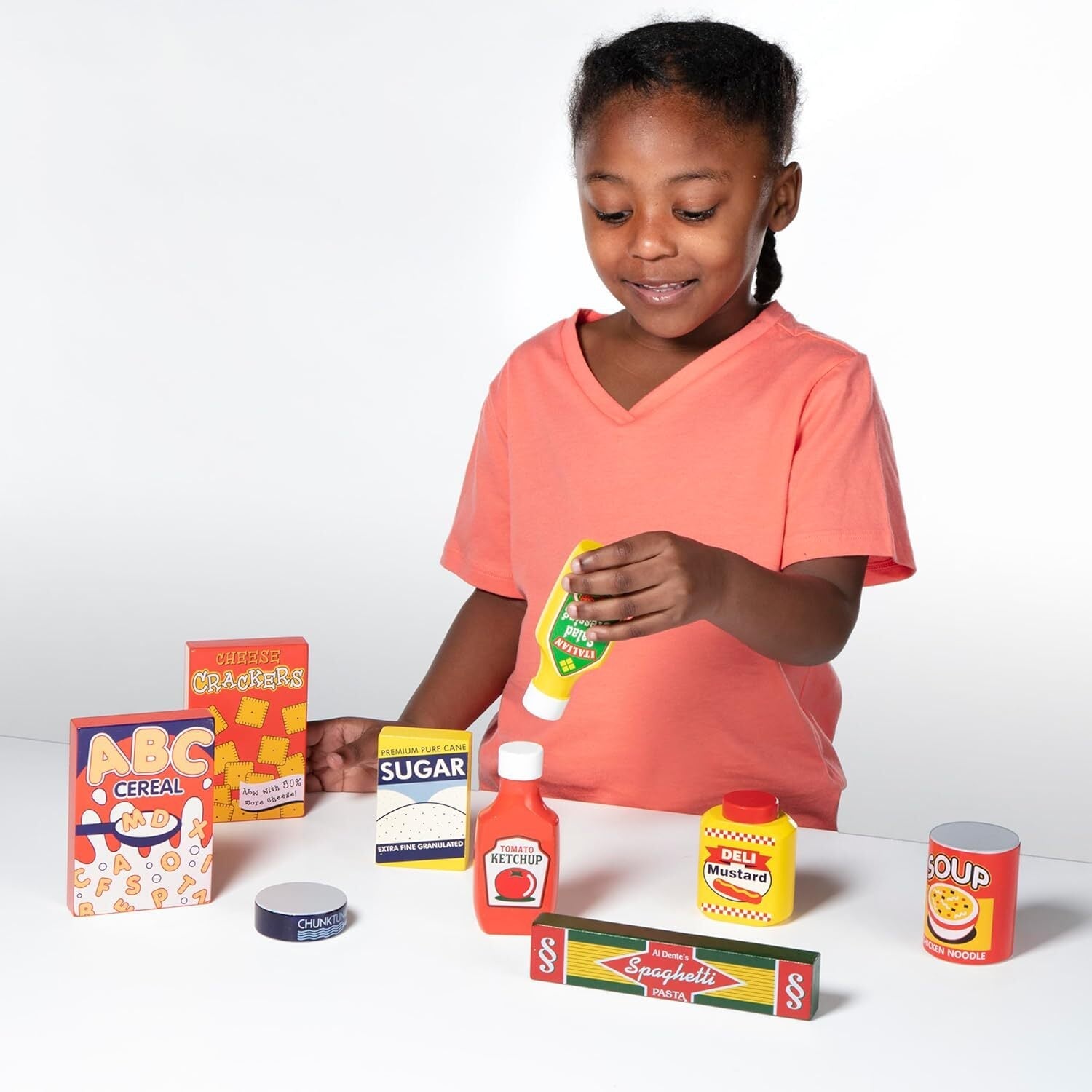 new Melissa & Doug Wooden Pantry Products Play Food Set (9 pcs) - Pretend Play...