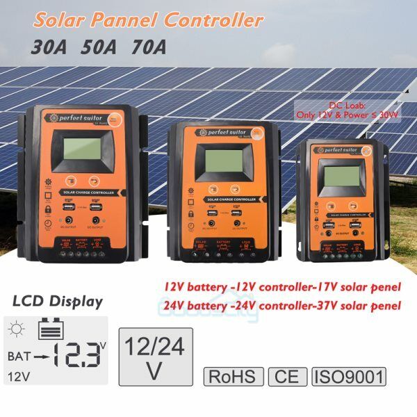 ny 12/24V 60/80/100A MPPT Solar Charge Controller Panel Batteriregulator Dual USB