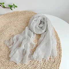 Womens wool blend Tassel Autumn Winter White Scarf Could Like Soft Shawl Scarves 07FC0E-D4 - KOEEK