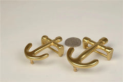 Men's Solid Brass Anchor shaped Belt Buckle Belt Buckles for 1.5" / 38mm Belt 07FC0E-D4 - KOEEK