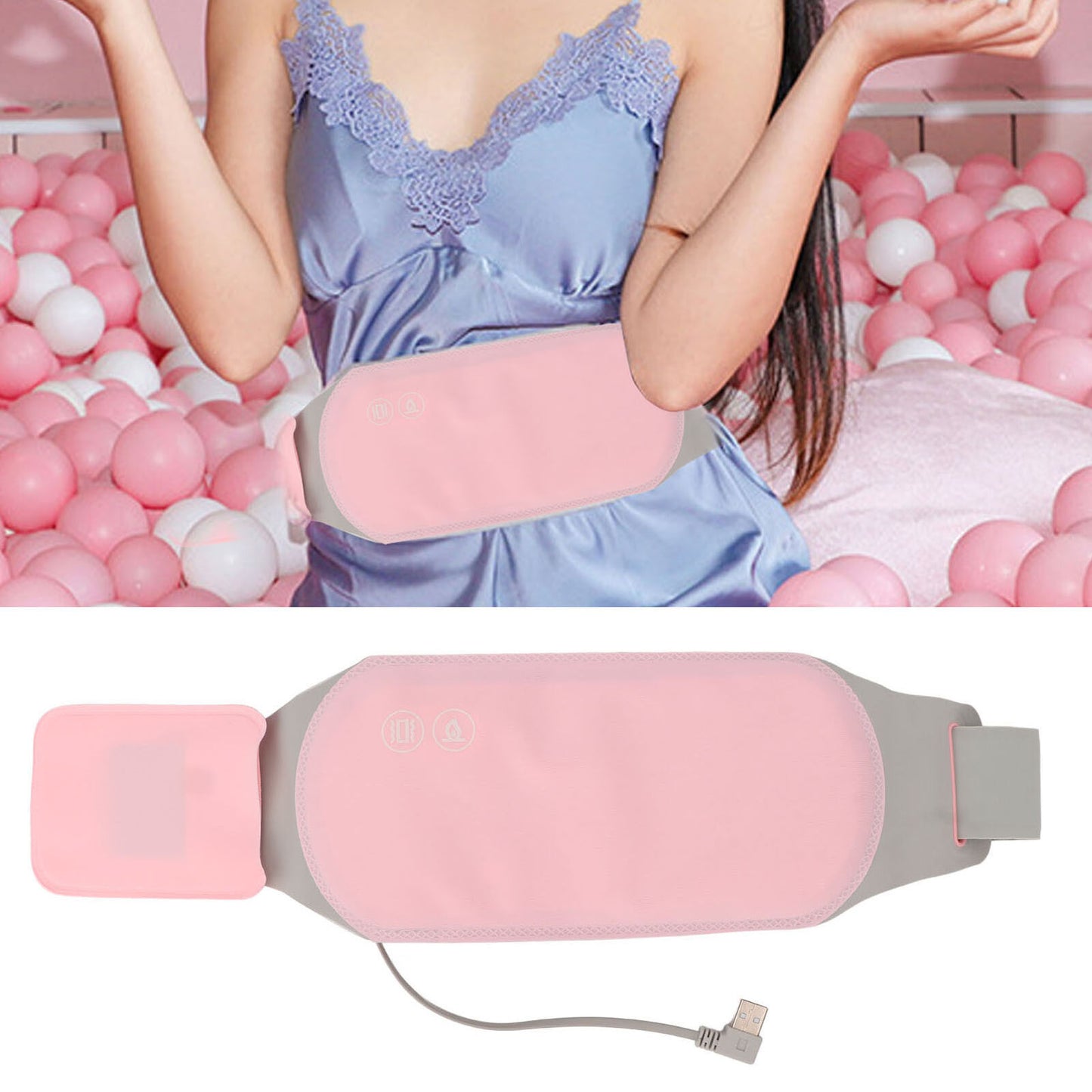 new Electric Heated Waist Belt Hot Compress 3 Levels HeatingB Reduce Pain HGF koeek - KOEEK