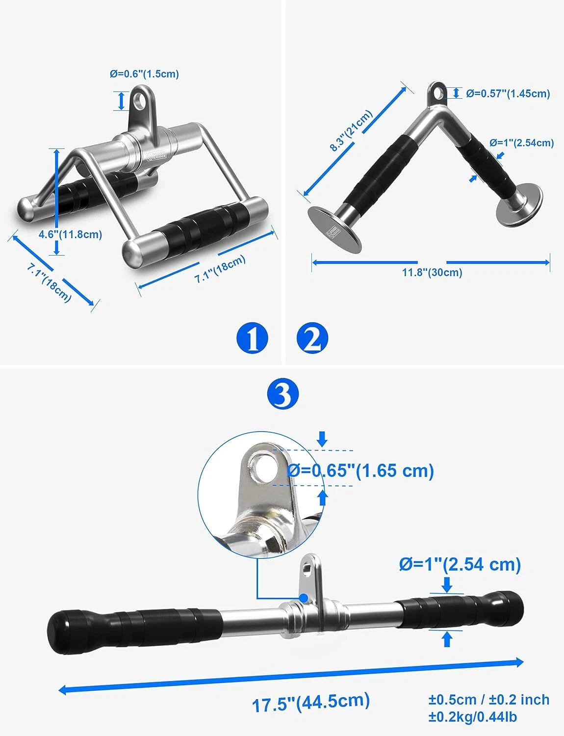 triceps pull down attachment, home gym cable machine accessories. 07FC0E-D4 - KOEEK