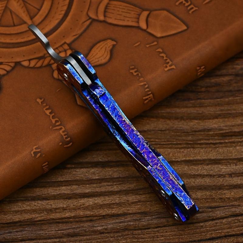 Handmade Titanium Folding Comb Hair Beard Pocket Comb EDC Portable Anti-Static 07FC0E-D4 - KOEEK