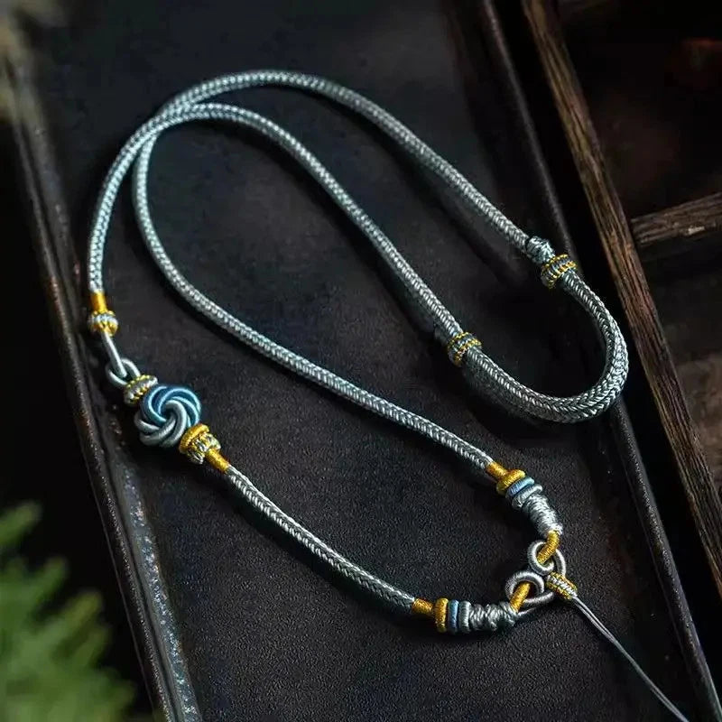 Exquisitely Tibetan Hand-woven Necklace Rope Amulet Thangka Pendant Accessories 07FC0E-D4 - KOEEK