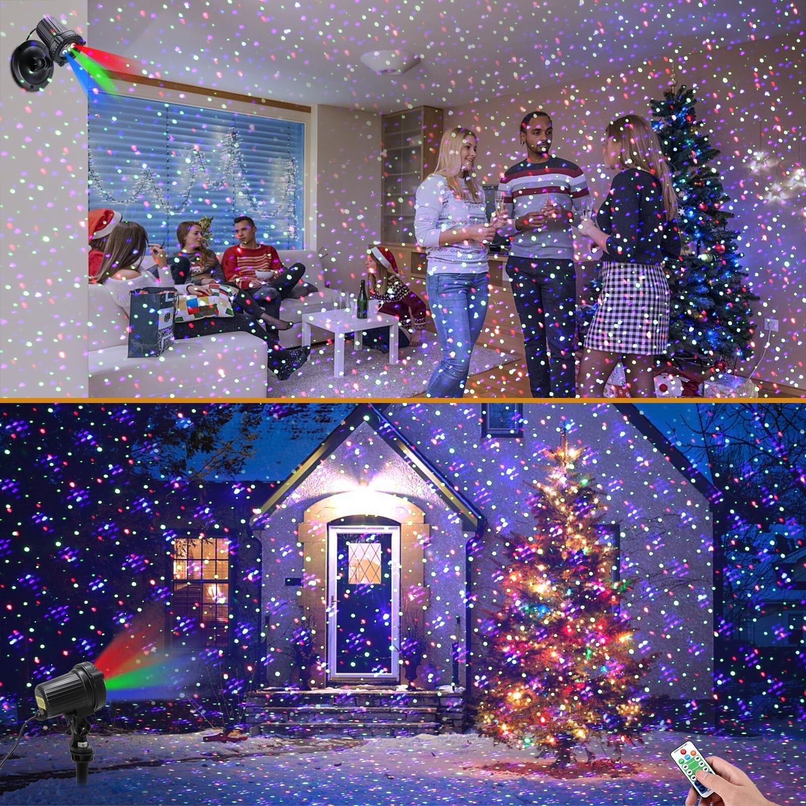 Christmas Laser Lights, Outdoor Garden Laser Lights Projector with Moving RGB... 07FC0E-D4 - KOEEK