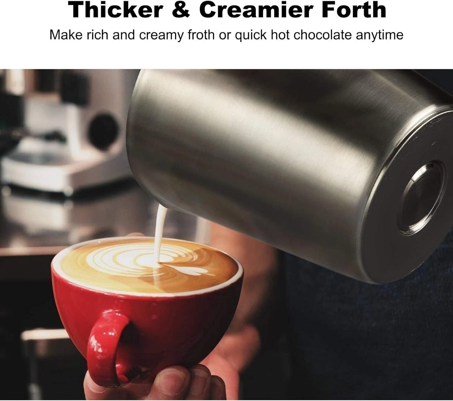 Detachable Milk Frother, 17 oz Stainless Steel Electric Milk Steamer. 07FC0E-D4 - KOEEK
