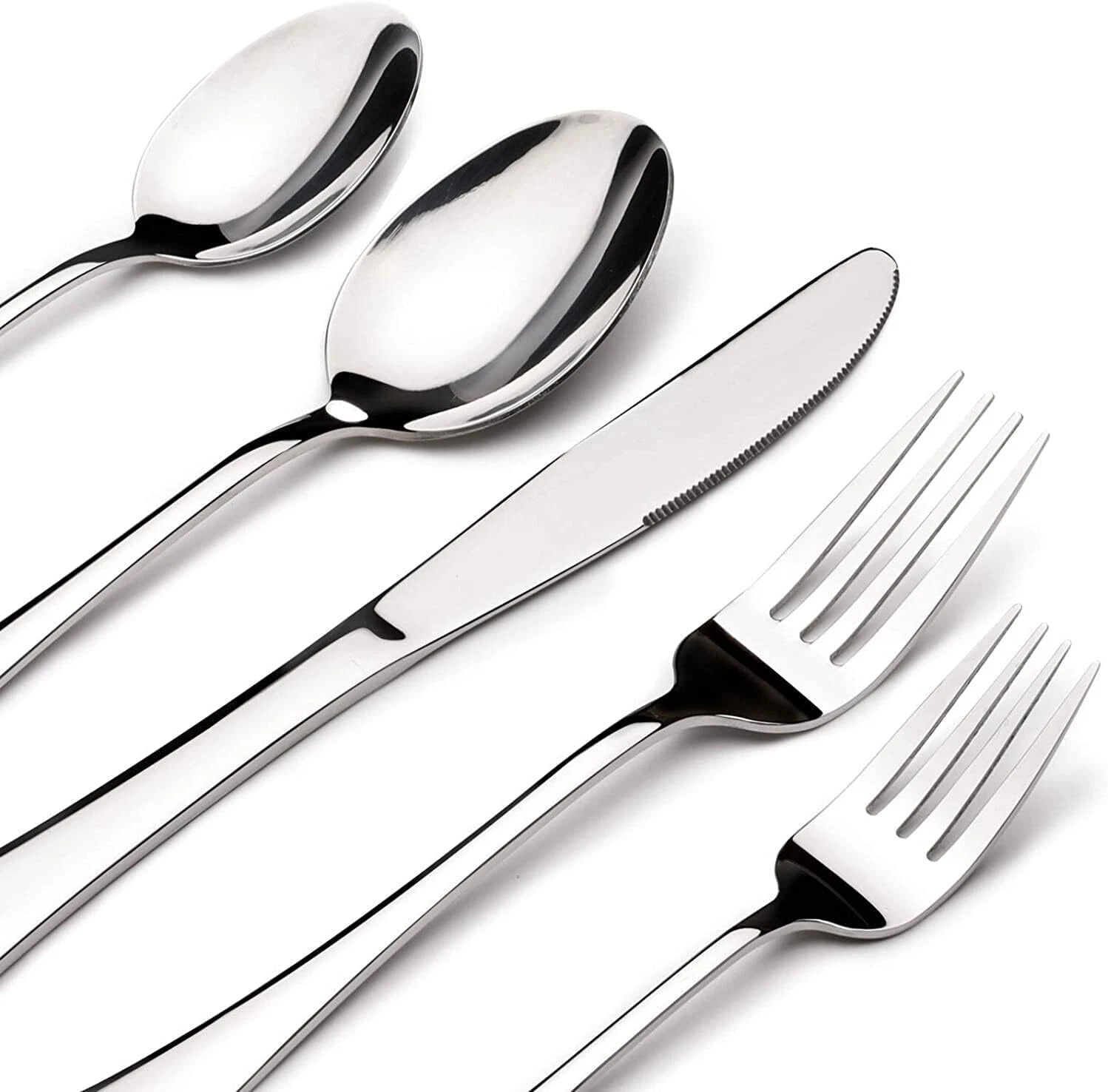 12-Person 60-Piece Silverware Set, Heavy Duty Stainless Steel Flatware. 07FC0E-D4 - KOEEK