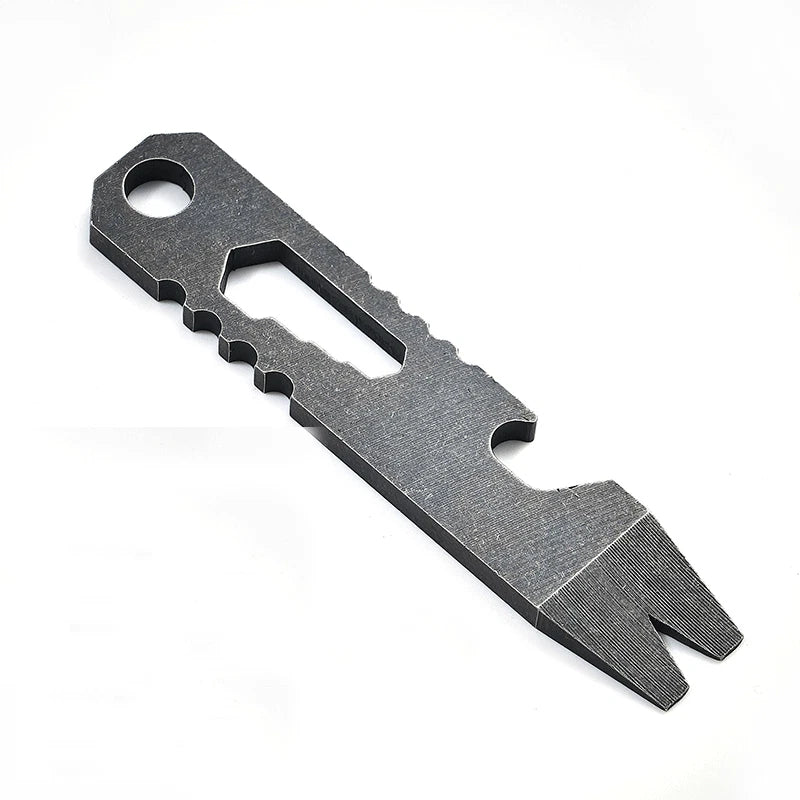 EDC Stainless Steel Pocket Multi Tools Pry Bar Crowbar Wrench Opener Keychain 07FC0E-D4 - KOEEK