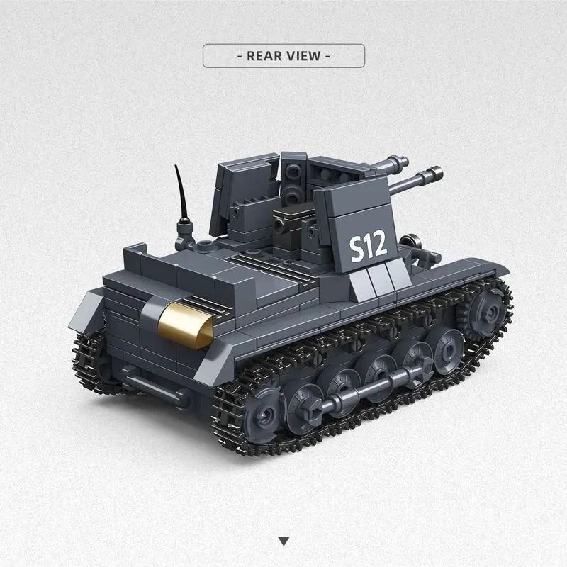 1:35 WWII German Panzer I Tank Destroyer Building Blocks Model Military Toy 07FC0E-D4 - KOEEK
