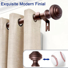 Bronze curtain rod, suitable for windows measuring 16.5 to 45 inches, 3/4 inch 07FC0E-D4 - KOEEK