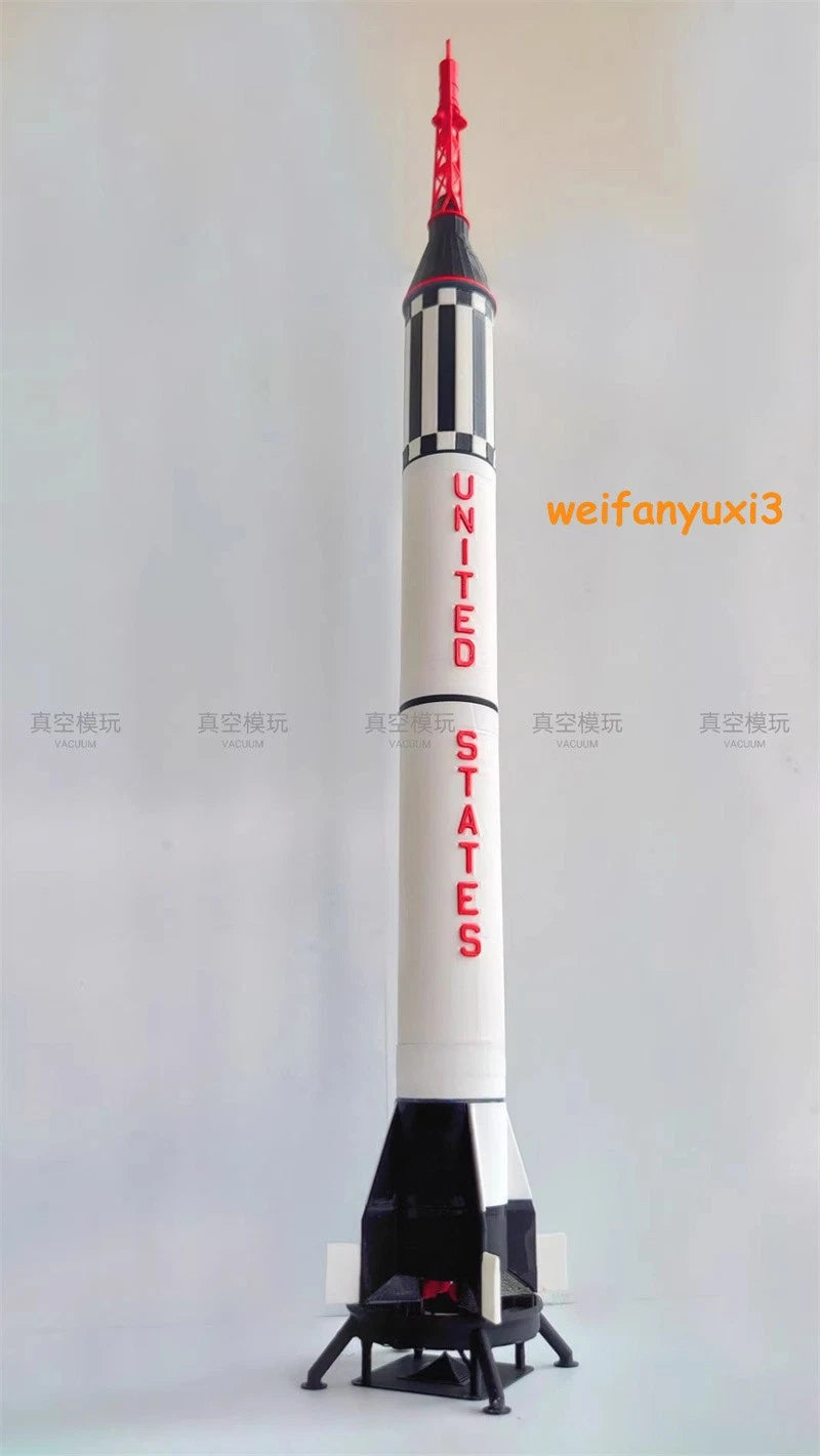 1/72 Scale Mercury-Redstone Carry Rocket Spacecraft Painted Model Toys Gifts 07FC0E-D4 - KOEEK