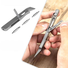 TC4 Titanium Alloy Pry Bar Hex Wrench Screwdriver - Back Clip EDC Multi Tool 07FC0E-D4 - KOEEK