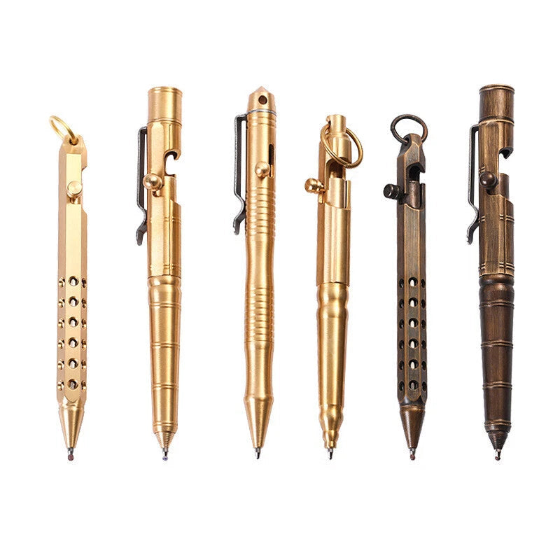 Quality Solid Brass Bolt Action Ball Point Pen Copper Art Craft Pocket EDC Gift 07FC0E-D4 - KOEEK