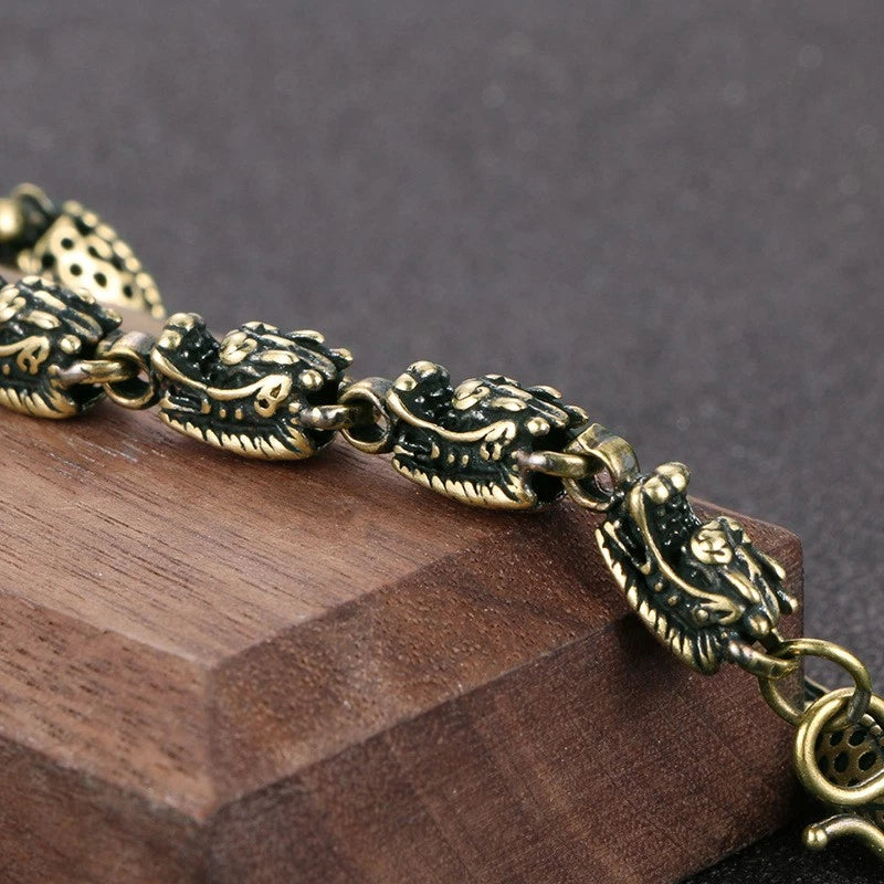 Solid Copper Dragon Bracelet Handcrafted Copper Jewelry Art Collectible 07FC0E-D4 - KOEEK