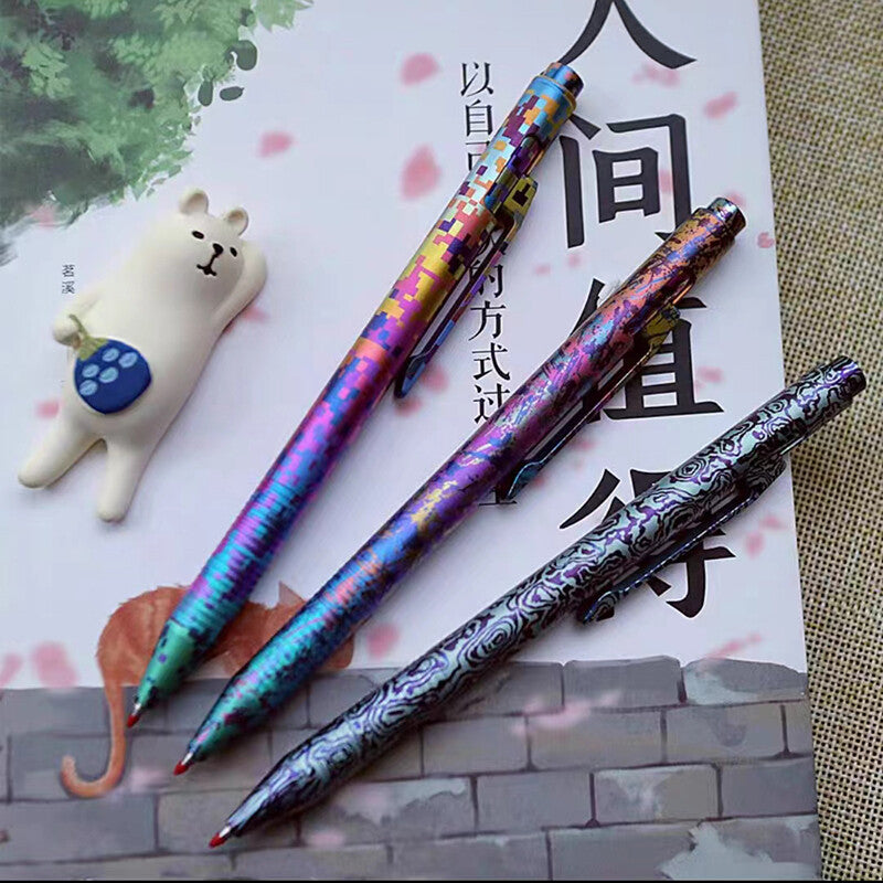Titanium Alloy Ball Pen Working Office Pen EDC Ballpoint Signature Gel Tool Pen 07FC0E-D4 - KOEEK