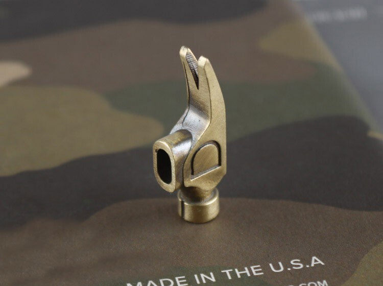 Solid Retro Brass DIY Hammer Creative Crowbar Keychain Knife Pendant EDC Tool 07FC0E-D4 - KOEEK