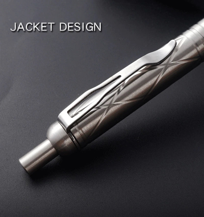 EDC Practical Stainless Steel Ballpoint Pen Signature Pens with 5pcs G2 Refills 07FC0E-D4 - KOEEK