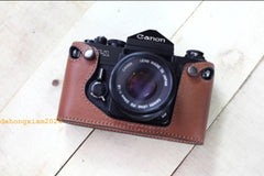 Handmade   Camera Case Bag Real Leather Half Cover for Canon F-1 Camera 07FC0E-D4 - KOEEK