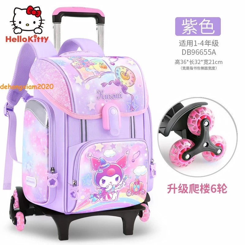 Climbing Stairs Cinnamoroll Bag Backpack Student Bag Wheels Kuromi Trolley Case 07FC0E-D4 - KOEEK