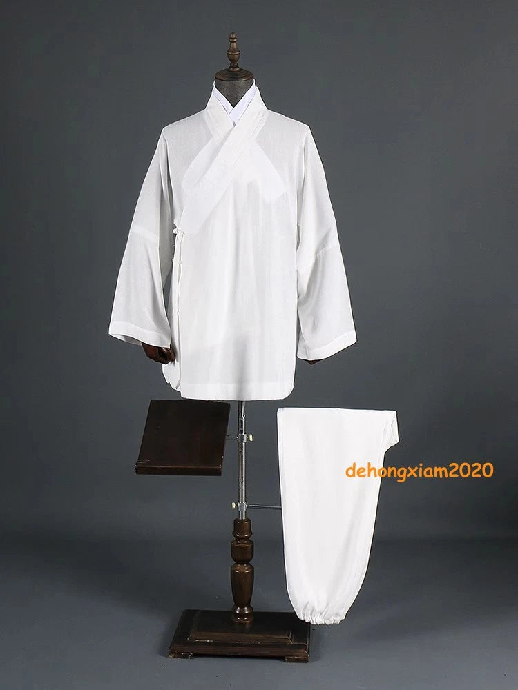 Chinese Style Taoist Costume Diagonal Collar Robe Cotton Linen Kung Fu Outfit 07FC0E-D4 - KOEEK