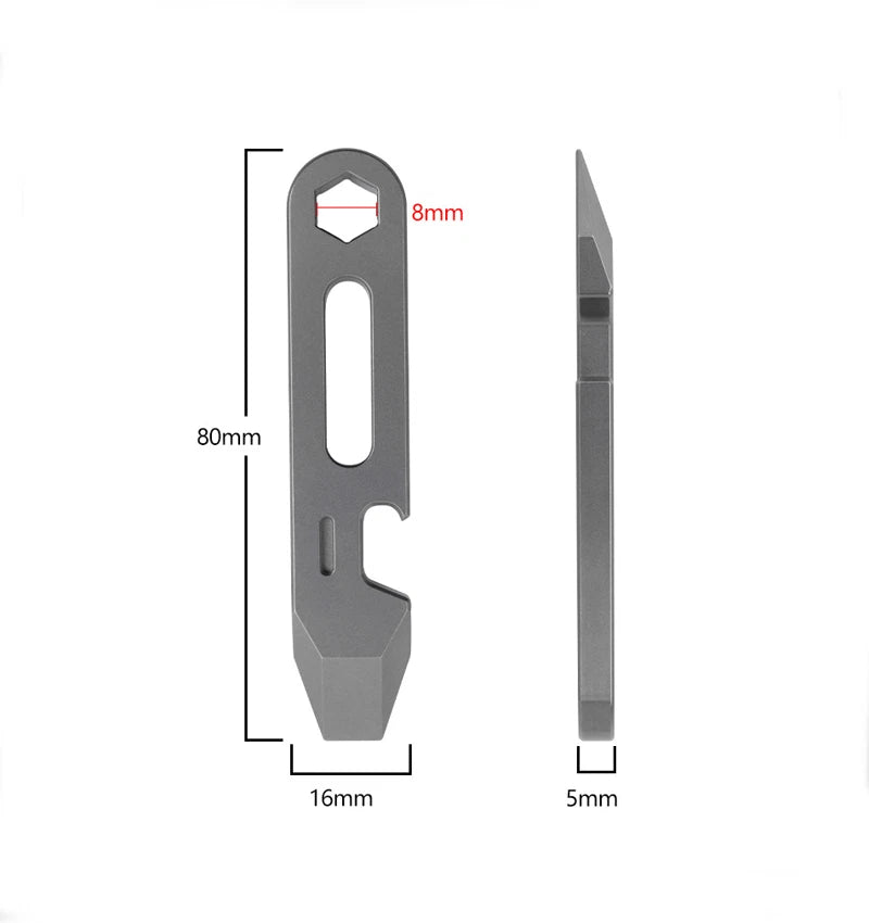 1PC Outdoor Mini Titanium Alloy Keychain Pry Bar Crowbar Opener EDC Multi Tools 07FC0E-D4 - KOEEK