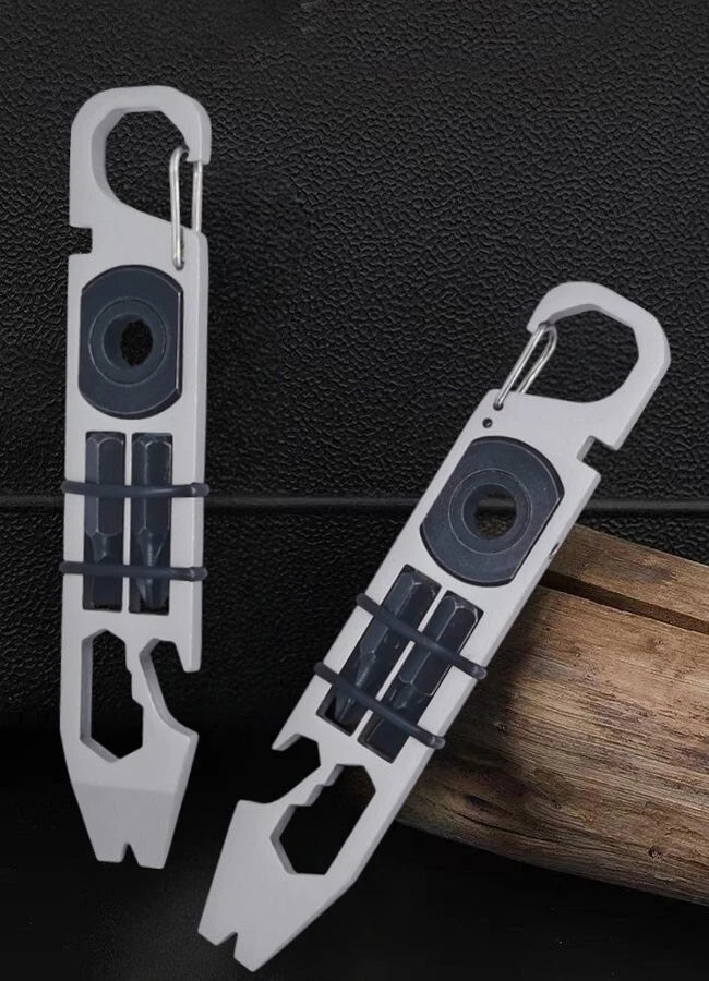 Stainless Steel Keychain Pocket Pry Bar Crowbar Opener Outdoor EDC Multi Tools 07FC0E-D4 - KOEEK