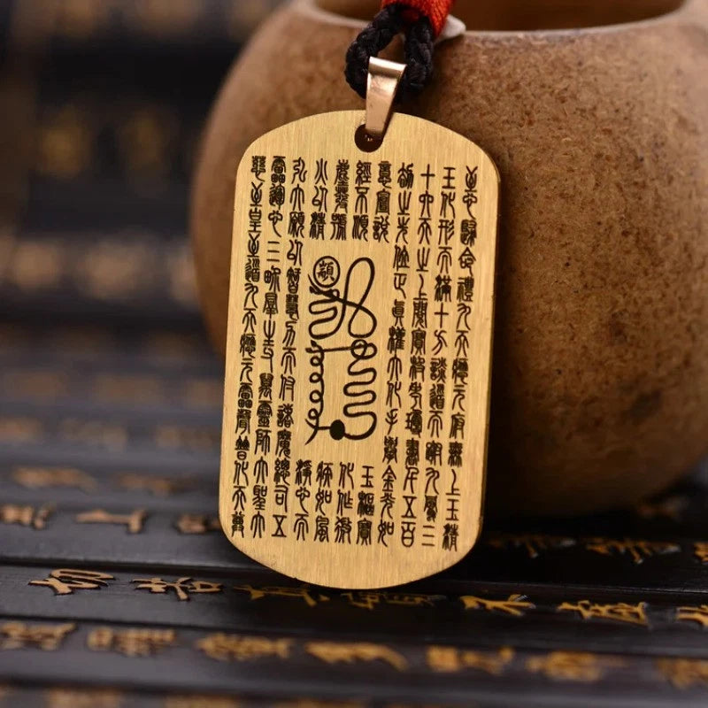 Chinese Jiutian YingYuan Thunder Tianzun Pendant Copper Necklace Taoist Amulet 07FC0E-D4 - KOEEK
