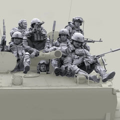 1/35 Resin Model Kit Modern Special Forces Riding 7 Figure Unassembled Unpainted 07FC0E-D4 - KOEEK